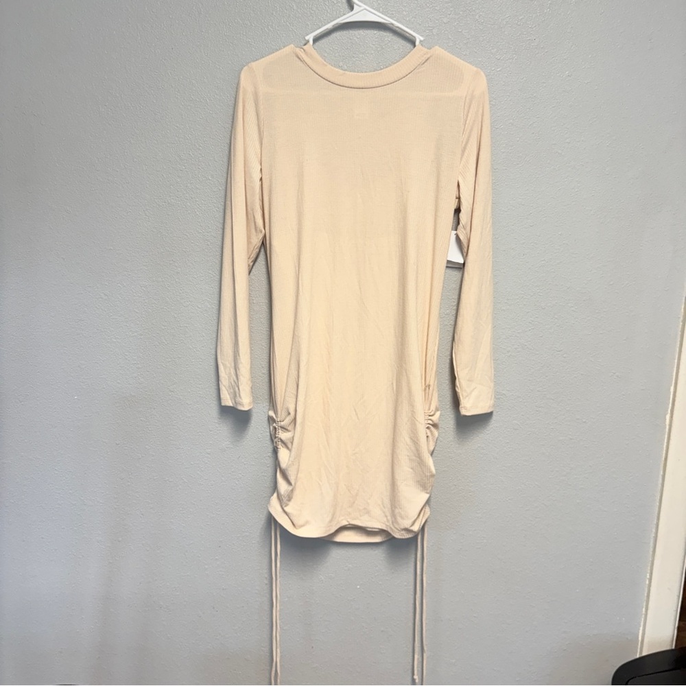 Abound  Cream Ribbed string dress